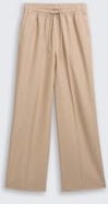 TOM TAILOR DENIM Damen Wide Leg Hose mit Kordelzug, braun, Meliert, Gr. M