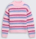 TOM TAILOR Mädchen Cropped Strickpullover mit Streifenmuster, rosa, Farbverlauf, Gr. 92/98