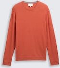 TOM TAILOR Herren Strickpullover mit Kaschmir-Anteil, orange, Meliert, Gr. M