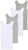 Thumbnail - TOM TAILOR Herren Tanktops mit Rippstruktur aus Baumwolle im 4er-Pack, grau, Uni, Gr. L/6