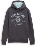 Thumbnail - TOM TAILOR Herren Hoodie Sweatshirt mit Logo-Print, schwarz, Uni, Gr. XXL