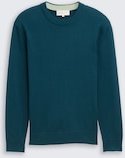 TOM TAILOR DENIM Herren Basic Strickpullover aus Baumwolle, grün, Uni, Gr. XXL