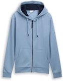 Thumbnail - TOM TAILOR Herren Basic Hoodie Sweatjacke, blau, Uni, Gr. L