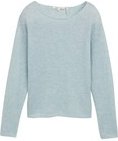 Thumbnail - TOM TAILOR DENIM Damen Strickpullover mit U-Boot-Ausschnitt, blau, Meliert, Gr. S