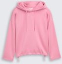 TOM TAILOR DENIM Damen Loose Fit Scuba Hoodie Sweatshirt, rosa, Uni, Gr. XXL