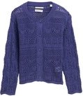 Thumbnail - TOM TAILOR Mädchen Cardigan mit Lochmuster, blau, Uni, Gr. 92/98