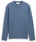 Thumbnail - TOM TAILOR DENIM Herren Strickpullover mit Rundhalsausschnitt, blau, Uni, Gr. M