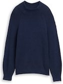 Thumbnail - TOM TAILOR Damen Loose Fit Strickpullover mit Stehkragen, blau, Uni, Gr. S