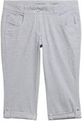 TOM TAILOR Damen Tapered Relaxed Capri Hose, blau, Gestreift, Gr. 38