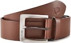 Thumbnail - TOM TAILOR DENIM Herren TTSAM Ledergürtel mit eckiger Dornschließe, braun, Logo Print, Gr. 120