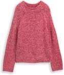 TOM TAILOR Damen Loose Fit Strickpullover mit Wollanteil, rosa, Meliert, Gr. XXL