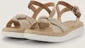 TOM TAILOR Damen Sandalen mit Bast-Details, gold, Uni, Gr. 39