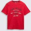 TOM TAILOR Herren T-Shirt mit Logo-Print, rot, Logo Print, Gr. M