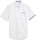 Thumbnail - TOM TAILOR Herren Regular Fit Kurzarmhemd mit Brusttasche, weiß, Uni, Gr. XL