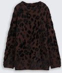 TOM TAILOR Damen Oversize Strickpullover mit Leo-Muster, braun, Animalprint, Gr. XL