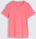 TOM TAILOR Damen Basic T-Shirt aus Baumwolle, rosa, Uni, Gr. XS