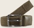 TOM TAILOR Herren TTJAMIE Elastischer Flechtgürtel mit eckiger Dornschließe, grün, Uni, Gr. 85