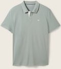 TOM TAILOR Herren Piqué Poloshirt mit Logo-Stickerei, grün, Uni, Gr. L