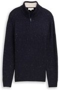 Thumbnail - TOM TAILOR Herren Troyer Strickpullover mit Strukturmix, blau, Meliert, Gr. M