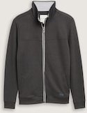 TOM TAILOR Herren Sweatjacke mit Stehkragen, grau, Meliert, Gr. M