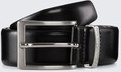 TOM TAILOR Herren TTBILL Gürtel mit eckiger Dornschließe, schwarz, Logo Print, Gr. 110