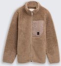 TOM TAILOR Jungen Teddy Sweatjacke mit Fleece, braun, Uni, Gr. 176