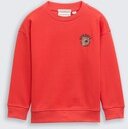 TOM TAILOR Jungen Oversize Sweatshirt mit Print, rot, Uni, Gr. 92/98