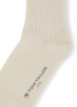 TOM TAILOR Damen Socken mit Kaschmir-Anteil, weiß, Uni, Gr. 39-42