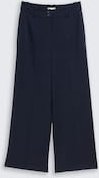 TOM TAILOR Damen TTLEA WIDE Hose mit Bügelfalte, blau, Uni, Gr. 34/32