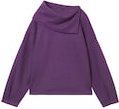 Thumbnail - TOM TAILOR Damen Sweatshirt mit asymmetrischem Kragen, lila, Meliert, Gr. L