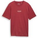 TOM TAILOR DENIM Herren Relaxed Fit T-Shirt aus Baumwolle, rot, Uni, Gr. XL