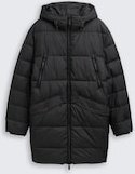 TOM TAILOR Herren Puffer Parka mit Kapuze, schwarz, Uni, Gr. M