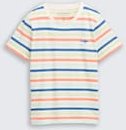 TOM TAILOR Jungen T-Shirt mit Streifenmuster, weiß, Gestreift, Gr. 116/122