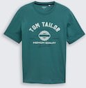 TOM TAILOR Herren T-Shirt mit Logo-Print, grün, Logo Print, Gr. L