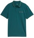 TOM TAILOR Herren Piqué Poloshirt mit print, grün, Uni, Gr. XL