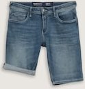 TOM TAILOR DENIM Herren TTPIERS SLIM Jeans Shorts mit Stretch, blau, Uni, Gr. M