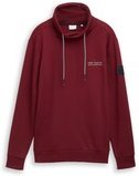 TOM TAILOR Herren Snood Sweatshirt mit Logo-Details, rot, Meliert, Gr. XL