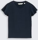 TOM TAILOR Mädchen T-Shirt mit Struktur, blau, Uni, Gr. 128/134