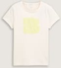 TOM TAILOR Mädchen T-Shirt mit Print, weiß, Uni, Gr. 152