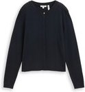 TOM TAILOR Damen Cardigan mit verdeckter Knopfleiste, blau, Uni, Gr. XXL
