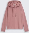 TOM TAILOR DENIM Damen Loose Fit Hoodie Sweatshirt, rosa, Uni, Gr. XS