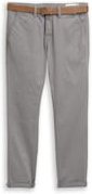 TOM TAILOR DENIM Herren Chino Hose mit Gürtel, grau, Uni, Gr. 32/32