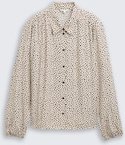 TOM TAILOR DENIM Damen Hemdbluse mit Muster, weiß, Gepunktet, Gr. XL