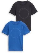 Thumbnail - TOM TAILOR Jungen Slim Fit T-Shirt im 2er-Pack, blau, Uni, Gr. 164