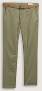 TOM TAILOR DENIM Herren Slim Chino Hose mit Gürtel, grün, Uni, Gr. 31/32
