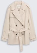 TOM TAILOR Damen Trenchcoat aus wasserabweisendem Material, braun, Uni, Gr. XXXL