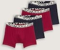 TOM TAILOR Herren Mittellange Boxershorts im 4er-Pack, rot, Uni, Gr. M/5