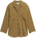 Thumbnail - TOM TAILOR Damen Hemdbluse mit Leinenanteil, grün, Uni, Gr. 40