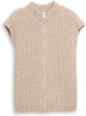 Thumbnail - TOM TAILOR DENIM Damen Pullunder mit Stehkragen, beige, Meliert, Gr. S