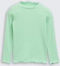 TOM TAILOR Mädchen Langarmshirt mit Rippstruktur, grün, Uni, Gr. 92/98